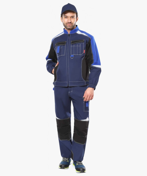 Костюм СИРИУС-ФАВОРИТ-МЕГА куртка, п/к т.синий с черным и васильковым, СОП