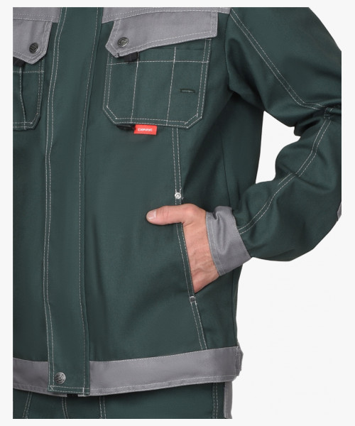 Куртка СИРИУС-ВЕСТ-ВОРК кор. зеленая со ср.серым