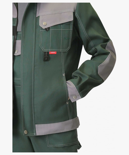 Костюм СИРИУС-ВЕСТ-ВОРК куртка, брюки зеленый со ср.серым