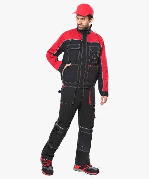 Куртка СИРИУС-АГАТ черный с красным пл. 260 г/кв.м. ВО отделка