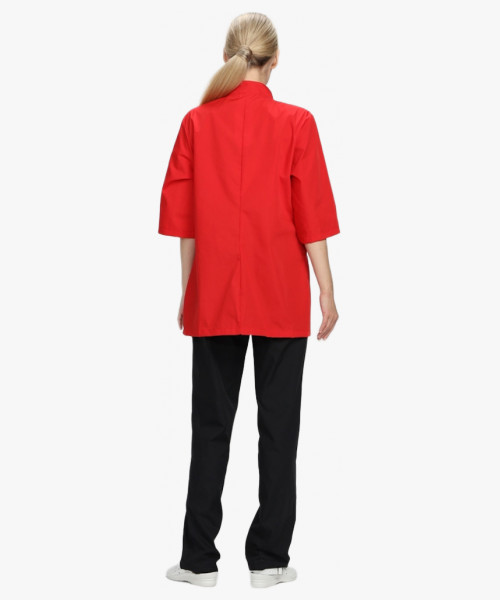 Костюм женский повара Шеф (тк.ТиСи), черный/красный