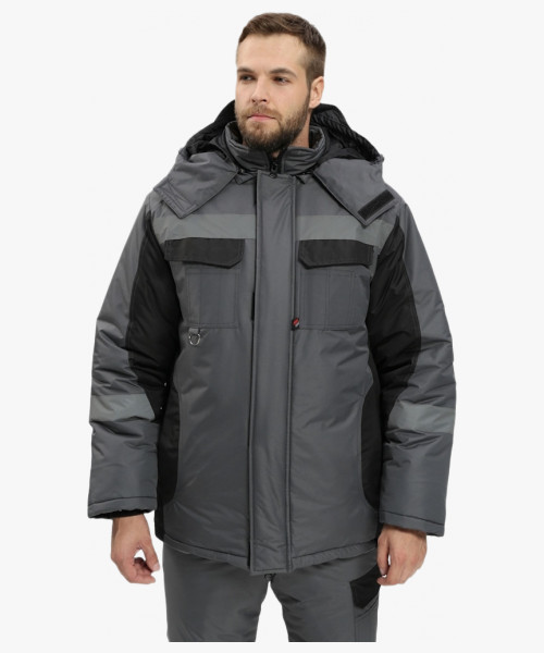 Костюм зимний Вектрон-2 СОП (тк.Таслан,135) п/к, т.серый/черный