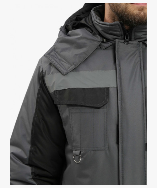 Костюм зимний Вектрон-2 СОП (тк.Таслан,135) п/к, т.серый/черный