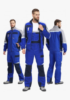 Костюм Вектрон-2 (тк.Смесовая,240) п/к, васильковый/т.синий/серый