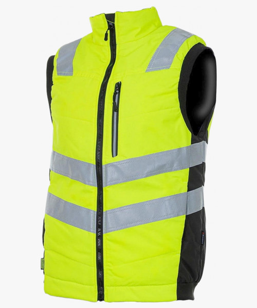 Жилет сигнальный утеплённый Brodeks KW111, цвет жёлтый, чёрный