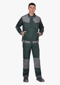 Куртка СИРИУС-ВЕСТ-ВОРК кор. зеленая со ср.серым