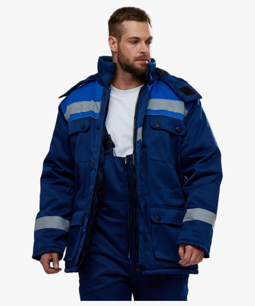 Костюм зимний Буря (тк.Смесовая,210) п/к, т.синий/васильковый