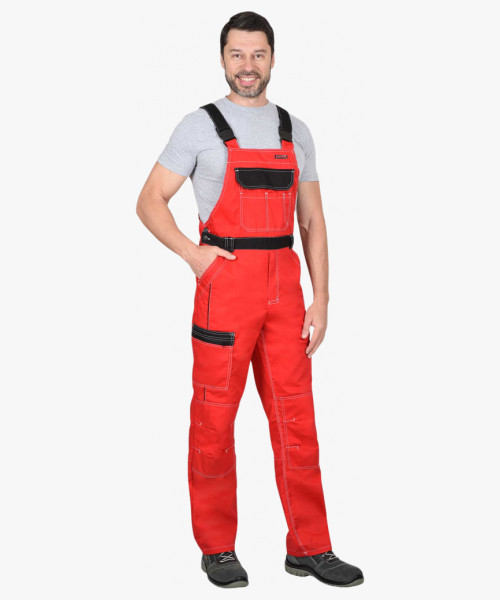 Костюм СИРИУС-ПРЕСТИЖ куртка, полукомбинезон красный с черным