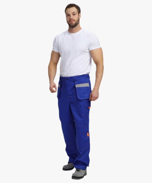 Костюм Союз-Профессионал-1 CH МВО (тк.Смесовая,240) брюки, васильковый/св.серый/оранжевый