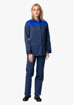 Костюм женский NEW (тк.Смесовая,210) брюки, т.синий/васильковый
