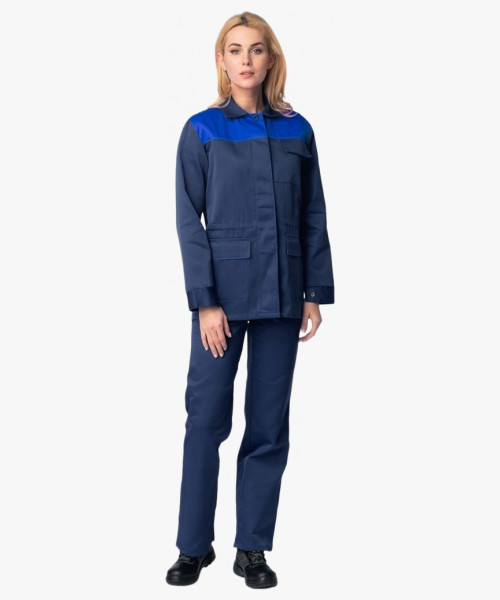 Костюм женский NEW (тк.Смесовая,210) брюки, т.синий/васильковый