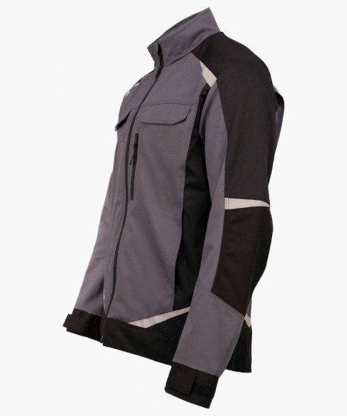 Куртка летняя мужская Brodeks KS202-C, 100% ХБ, цвет графит серый, чёрный