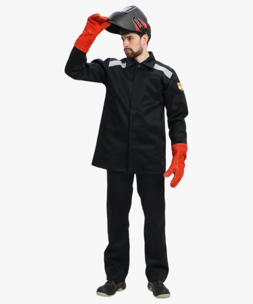 Костюм сварщика с усилением Арсенал-СОП 3 кл.защиты (тк.Хлопок-ОП,490) брюки, черный