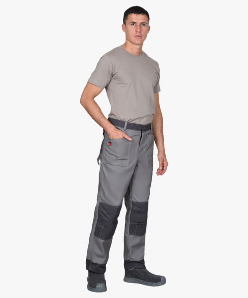 Брюки СИРИУС-ВЕСТ-ВОРК ср.серый с т.серым пл. 275 г/кв.м