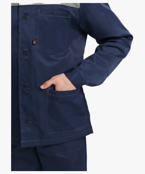 Костюм Стандарт СОП усиленный (тк.Смесовая,210) брюки, т.синий/васильковый