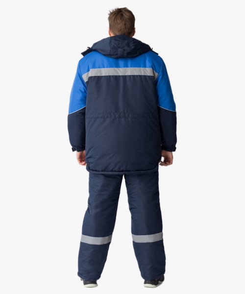 Костюм зимний Сибер Виндстоп СОП (Таслан) п/к, темно-синий/васильковый