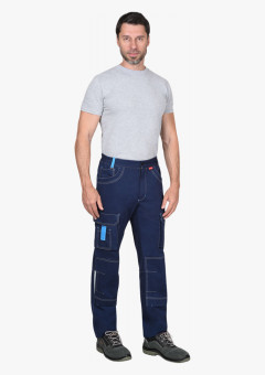 Брюки СИРИУС-ДЖЕТ синие с голубым тк. мех. стрейч с ВО