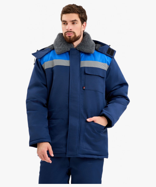 Костюм зимний Труженик-Ультра-2 СОП (тк.Смесовая,210) п/к, т.синий/васильковый