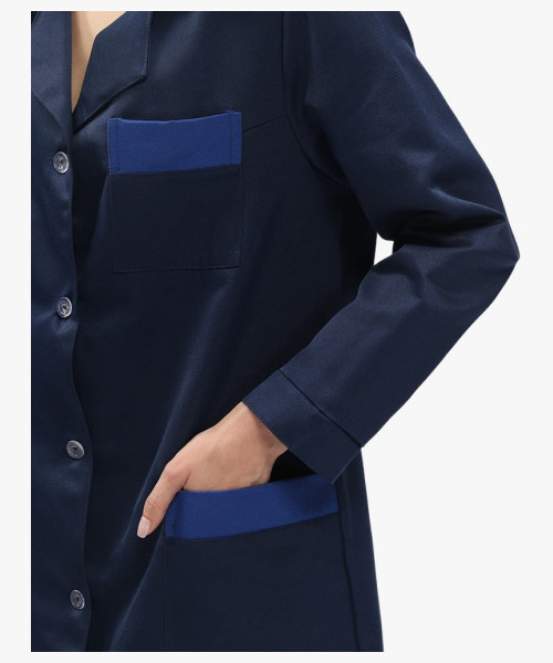 Халат женский (тк.Смесовая,210), т.синий/васильковый