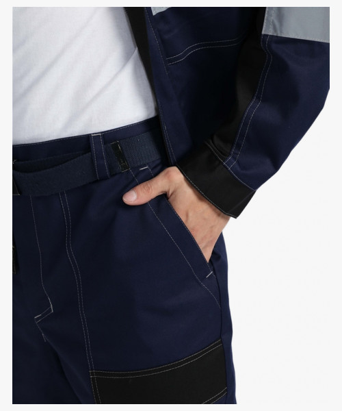 Костюм Виват-1 Премиум IMP (тк.Смесовая,240) брюки, т.синий/черный/васильковый