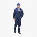 Костюм СИРИУС-МАСТЕР летний: куртка, полукомбинезон, темно-синий с васильковой отделкой