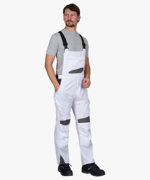 Костюм СИРИУС-ЦИТРИН куртка, п/к белый со средне-серым