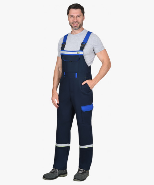 Костюм СИРИУС-ПРАКТИК-ЛЮКС-РОСС куртка, п/к т.синий с васильк. 80% х/б,  пл. 260 г/кв.м