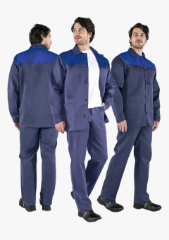 Костюм Стандарт (тк.Смесовая,210) брюки, т.синий/васильковый