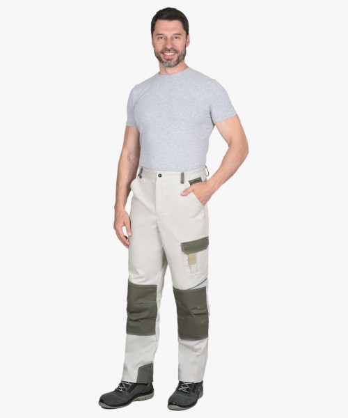 Костюм СИРИУС-КАСПИЙ куртка, брюки, молочный с оливой, песочным и СОП