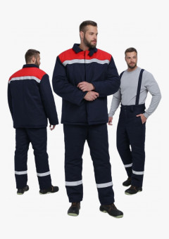 Костюм сварщика зимний Велд-СОП 1 кл.защиты (тк.Хлопок ОП,350) брюки, т.синий/красный