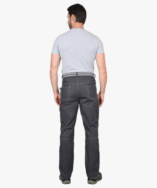 Брюки СИРИУС-ПРЕСТИЖ мужские летние темно-серые, кант СВ