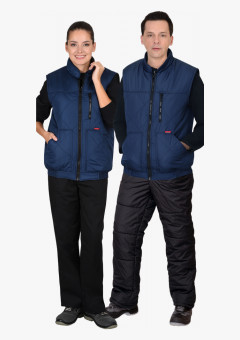 Жилет СИРИУС-ЕВРОПА утепленный тёмно-синий с флисовой подкладкой