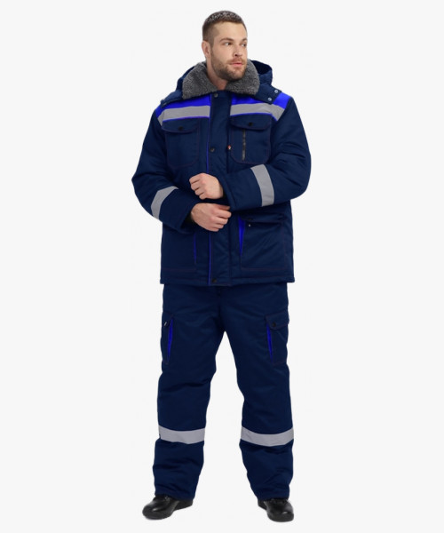 Костюм зимний Нейч-2 Премиум СОП (тк.Смесовая,240) п/к, т.синий/васильковый