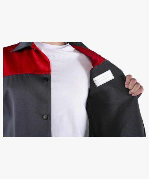 Костюм Стандарт (тк.Смесовая,210) брюки, т.серый/красный