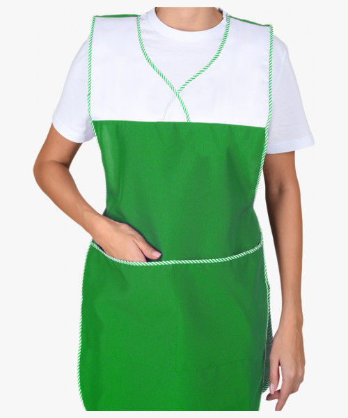 Фартук-сарафан СИРИУС-ВЕСНА зелёный с белым