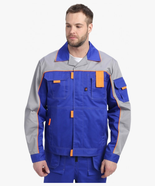 Костюм Драга-2 (тк.Смесовая МВО,240) п/к, васильковый/св.серый/оранжевый