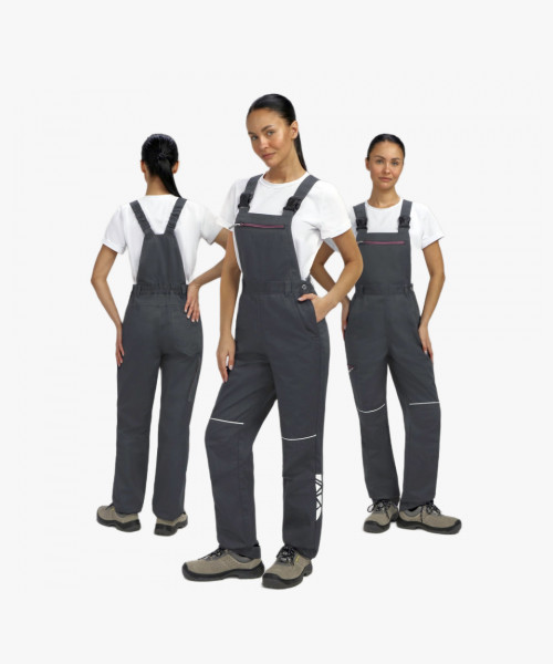 Полукомбинезон женский ProfLineSpecialist (тк. Смесовая, 240), серый/розовый