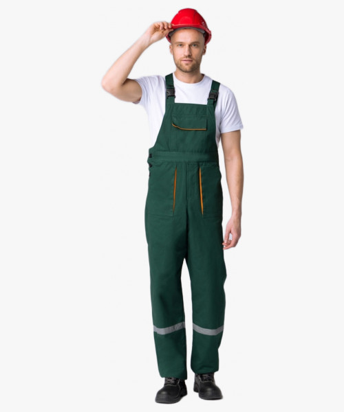 Костюм Респект (тк.Саржа,250) п/к, т.зеленый/оранжевый