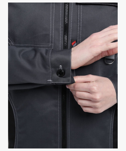 Костюм женский Вектрон-1 У. (тк.Смесовая,240) брюки, т.серый/св.серый/черный