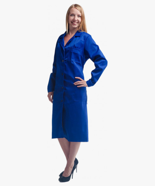 Халат женский Рабочий (тк.Смесовая,210), васильковый