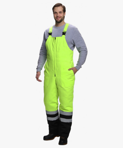 Костюм зимний для дорожника Ультра (тк.Смесовая,210) п/к, лимонный/черный