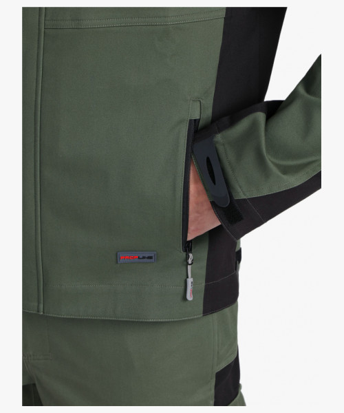 Костюм мужской летний ProfLineLeader-1 (тк.Хлопок/Спандекс,260) брюки, хаки/черный