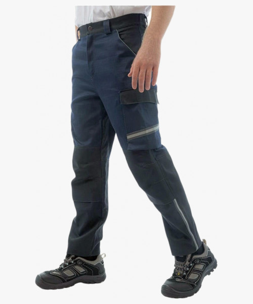 Брюки сварщика 1 класса Brodeks FS 38-01, цвет тёмно-синий, чёрный