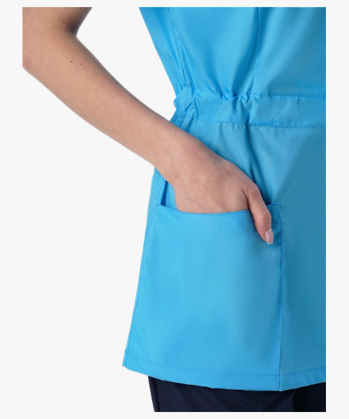 Костюм женский Симпл-001 (тк.Смесовая,120) MedLine, т.синий/голубой