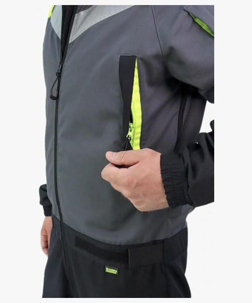 Комбинезон летний мужской Brodeks KS503, цвет серый, чёрный