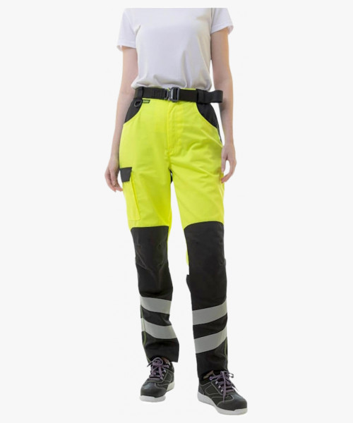 Брюки сигнальные женские Brodeks KS319, цвет жёлтый, чёрный
