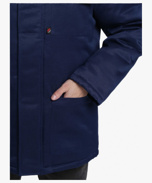 Куртка зимняя для бригадира NEW (тк.Смесовая,210), т.синий/оранжевый