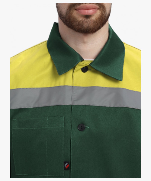 Костюм Лигор-2 СОП (тк.Смесовая,210) п/к, зеленый/желтый