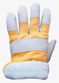 Перчатки кожаные комбинированные утепленные (синтепон)