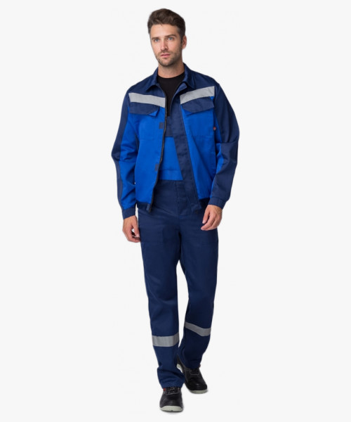 Костюм Мастер (тк.Смесовая,210) п/к, т.синий/васильковый